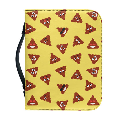 Poop Emoji Pattern Print Leather Bible Cover