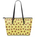 Poop Emoji Pattern Print Leather Tote Bag With Zipper