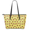 Poop Emoji Pattern Print Leather Tote Bag