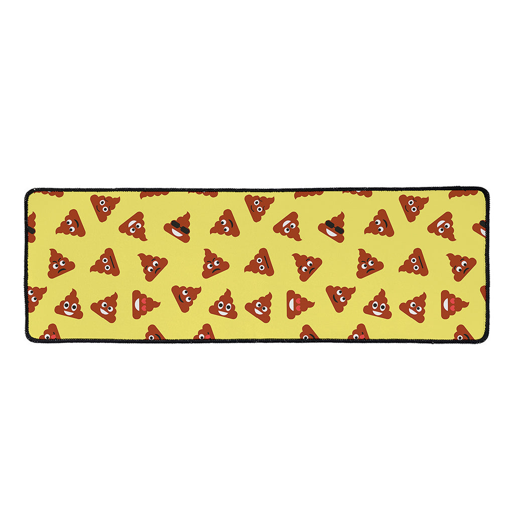 Poop Emoji Pattern Print Long Kitchen Mat