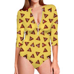 Poop Emoji Pattern Print Long Sleeve Swimsuit