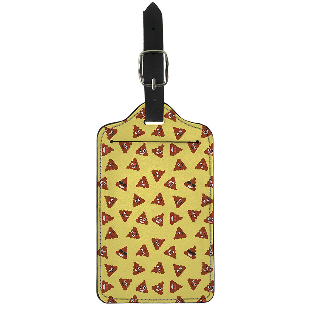 Poop Emoji Pattern Print Luggage Tag