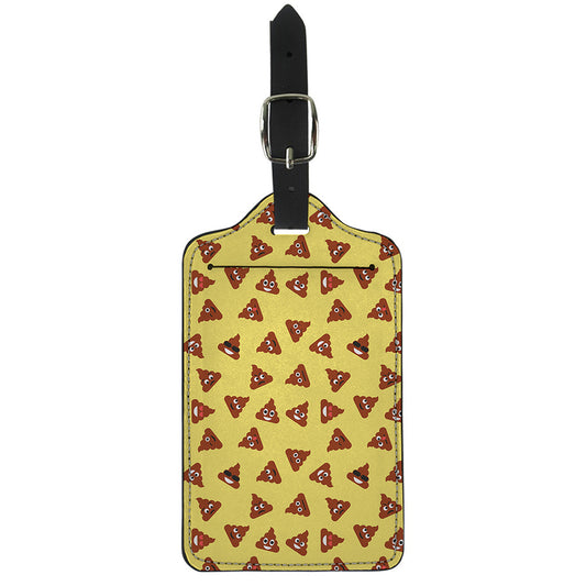Poop Emoji Pattern Print Luggage Tag