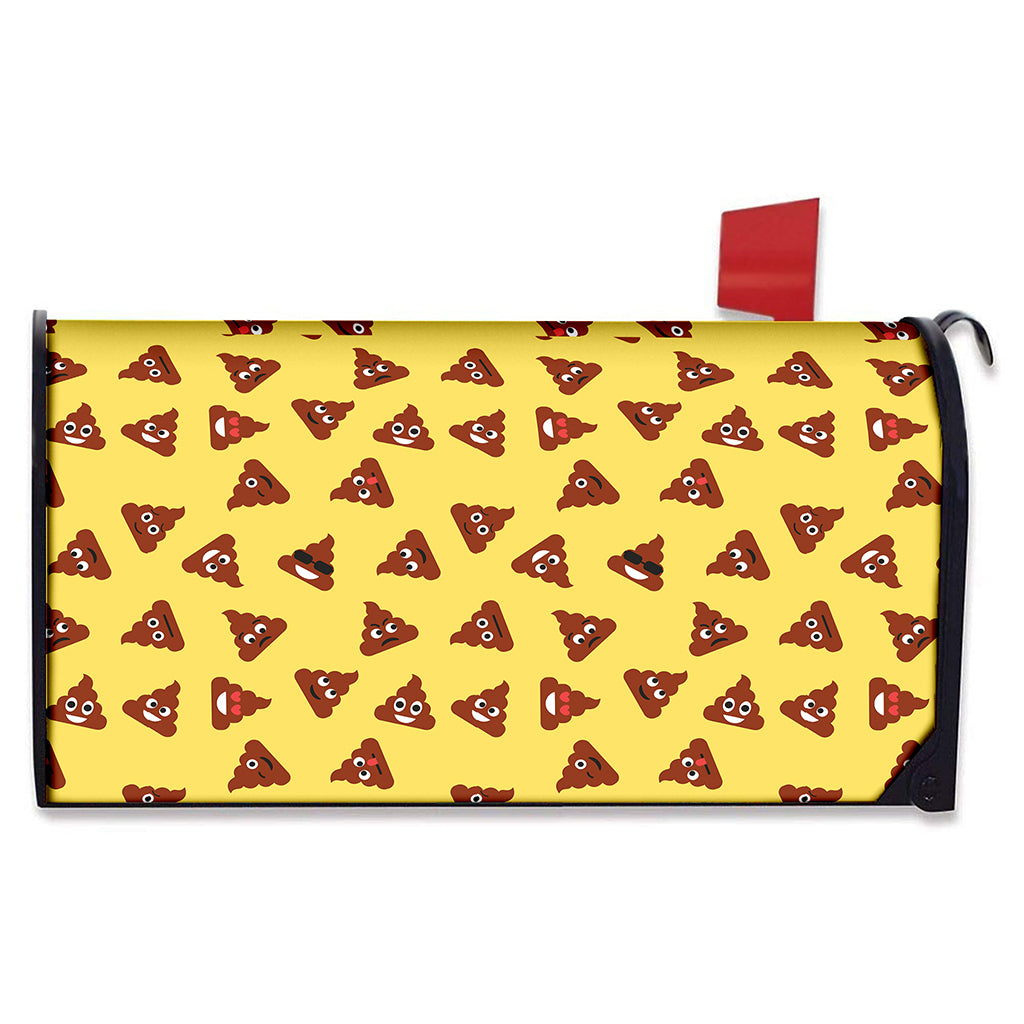Poop Emoji Pattern Print Mailbox Cover