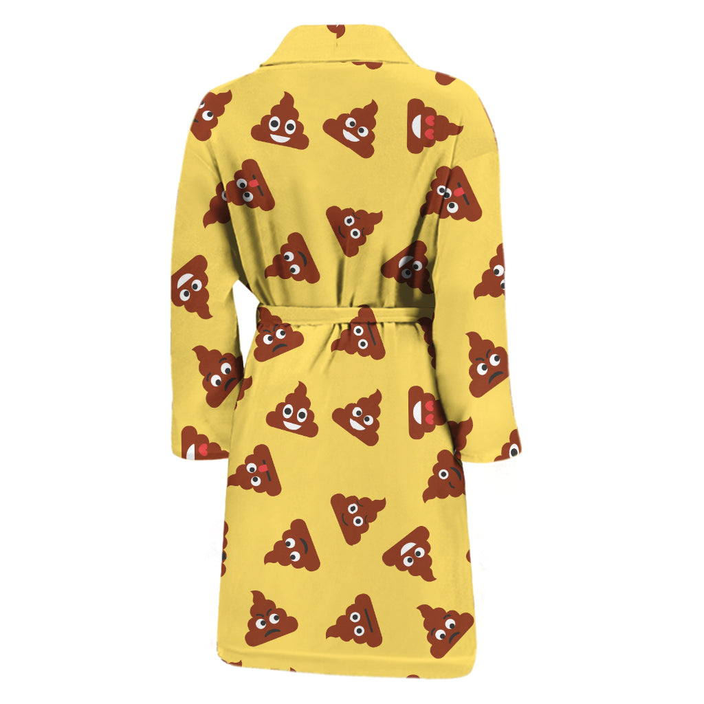 Poop Emoji Pattern Print Men's Bathrobe