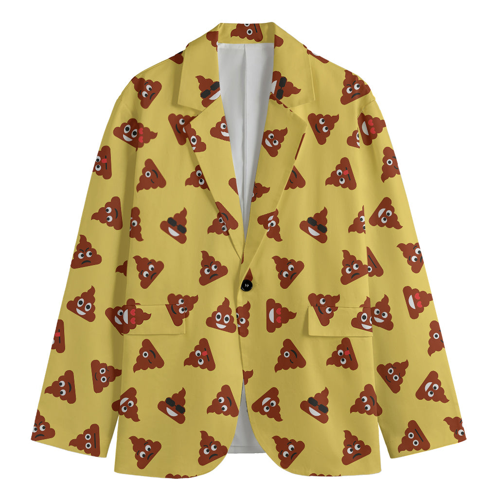 Poop Emoji Pattern Print Men's Blazer