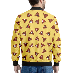 Poop Emoji Pattern Print Men's Bomber Jacket