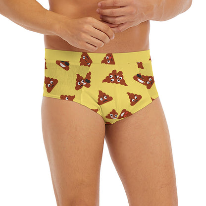 Poop Emoji Pattern Print Men's Briefs