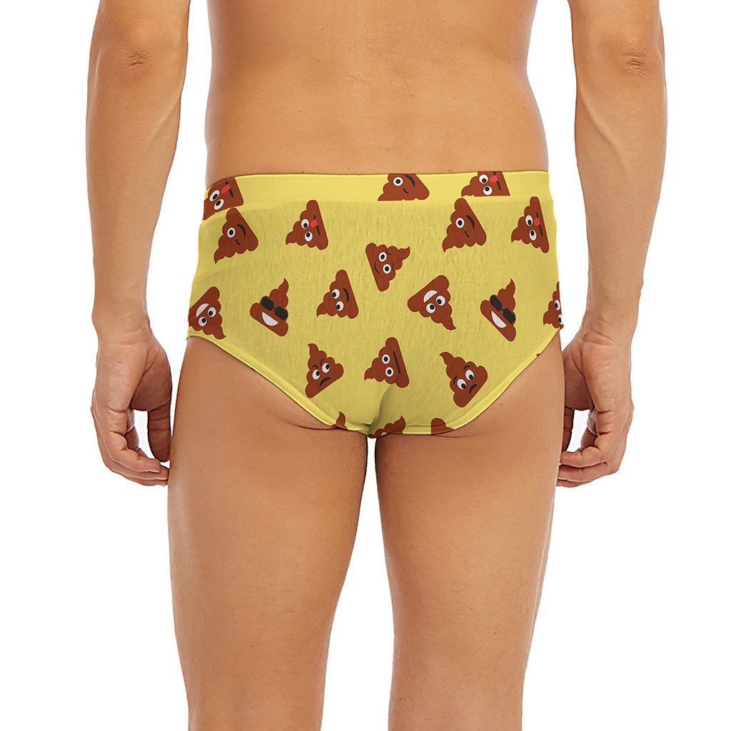 Poop Emoji Pattern Print Men's Briefs