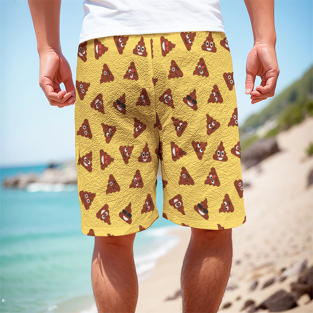 Poop Emoji Pattern Print Men's Cargo Shorts