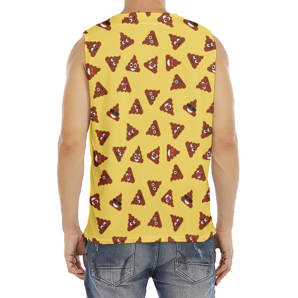 Poop Emoji Pattern Print Men's Fitness Tank Top