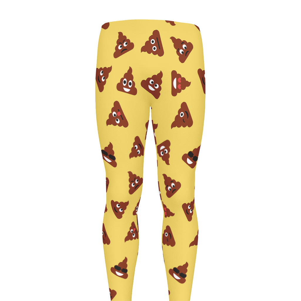 Poop Emoji Pattern Print Men's leggings