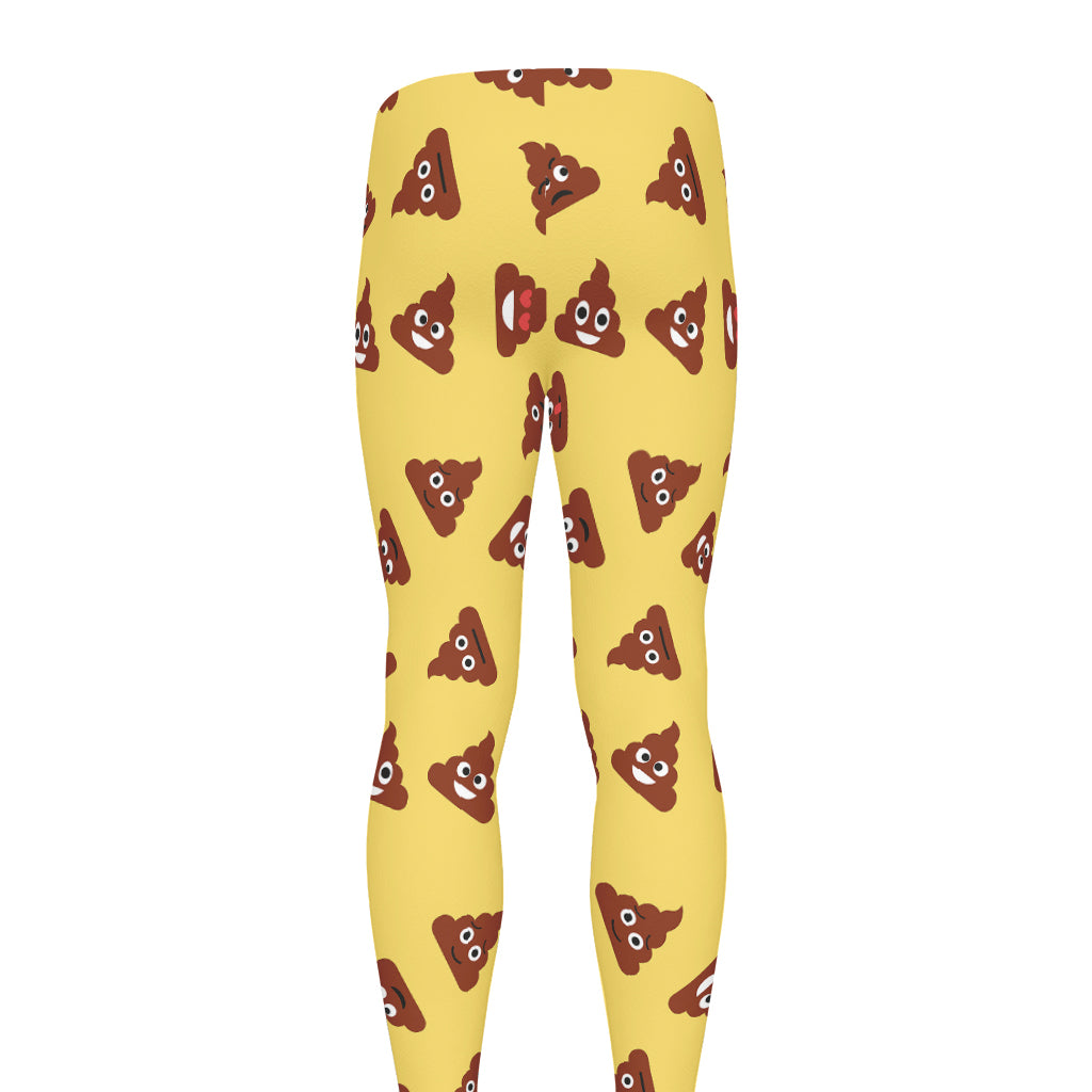Poop Emoji Pattern Print Men's leggings