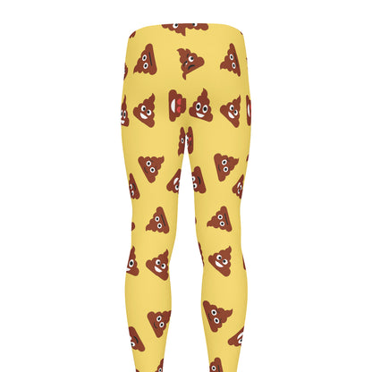 Poop Emoji Pattern Print Men's leggings