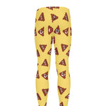 Poop Emoji Pattern Print Men's leggings