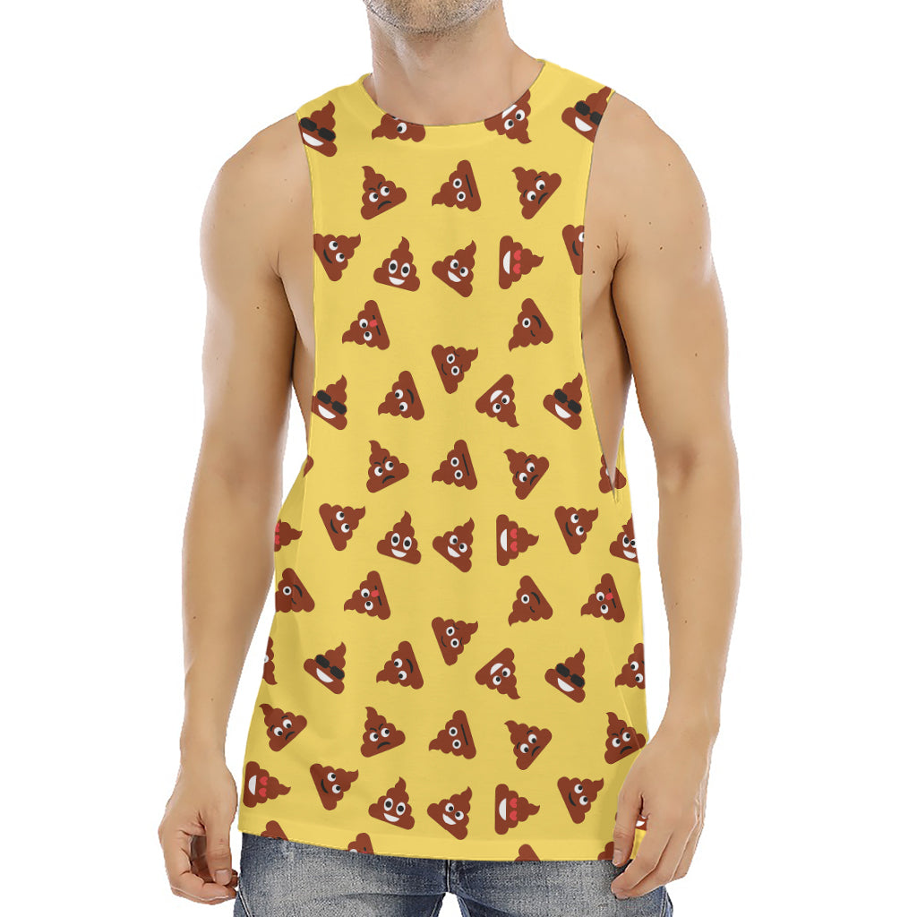 Poop Emoji Pattern Print Men's Muscle Tank Top