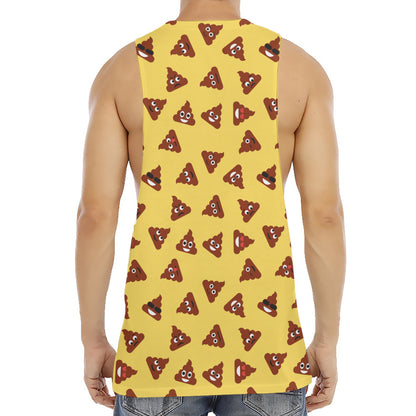 Poop Emoji Pattern Print Men's Muscle Tank Top