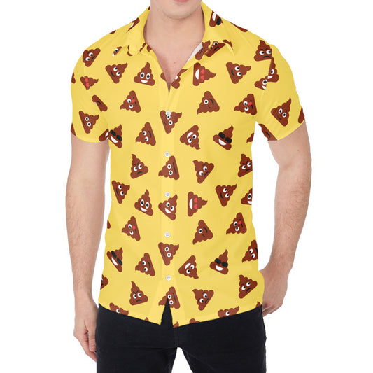 Poop Emoji Pattern Print Men's Shirt
