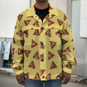 Poop Emoji Pattern Print Men's Shirt Jacket