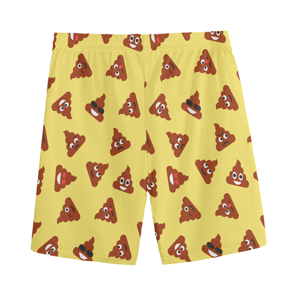 Poop Emoji Pattern Print Men's Sports Shorts