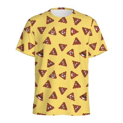 Poop Emoji Pattern Print Men's Sports T-Shirt