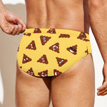 Poop Emoji Pattern Print Men's Swim Briefs