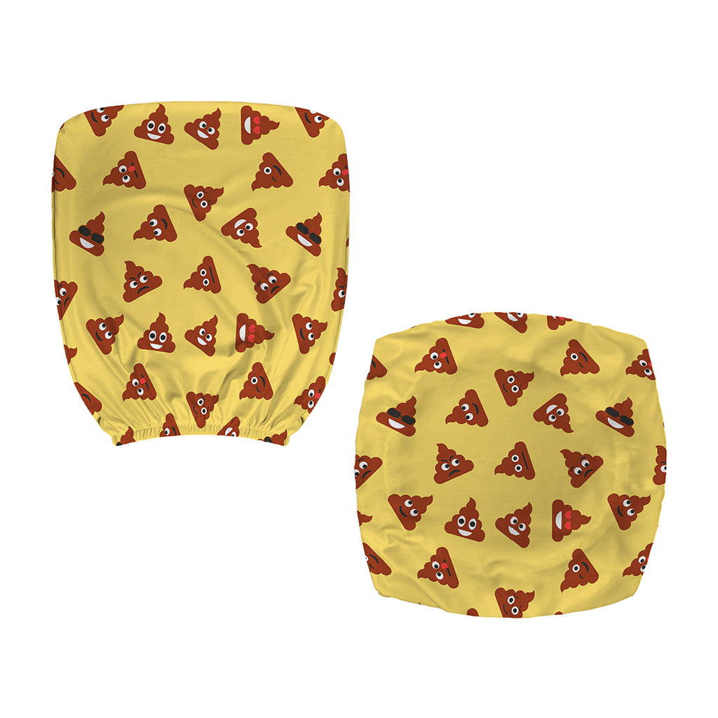 Poop Emoji Pattern Print Office Chair Cover