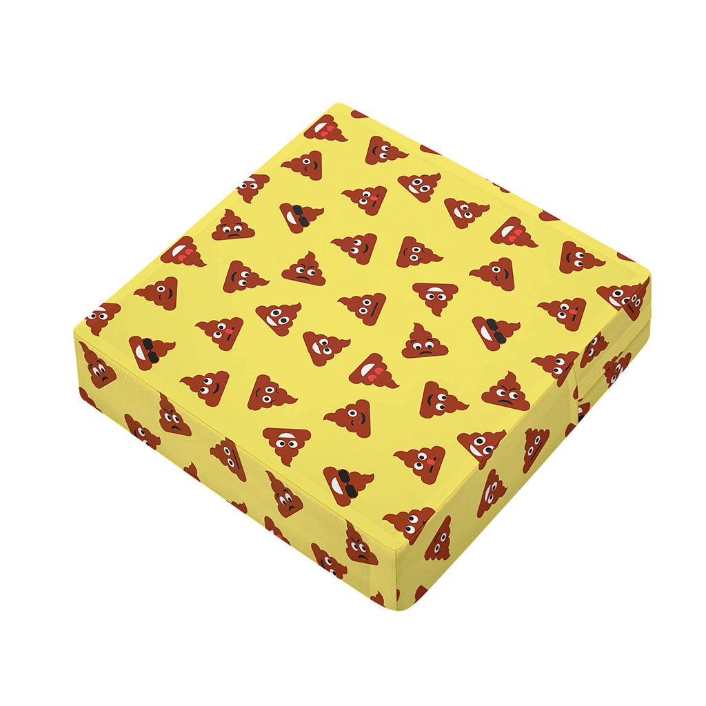 Poop Emoji Pattern Print Outdoor Seat Cushion Cover