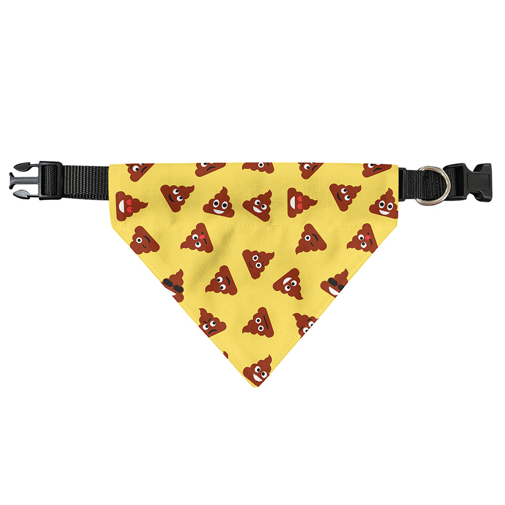 Poop Emoji Pattern Print Over The Collar Dog Bandana
