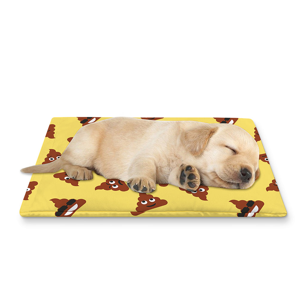 Poop Emoji Pattern Print Pet Cooling Mat Cover