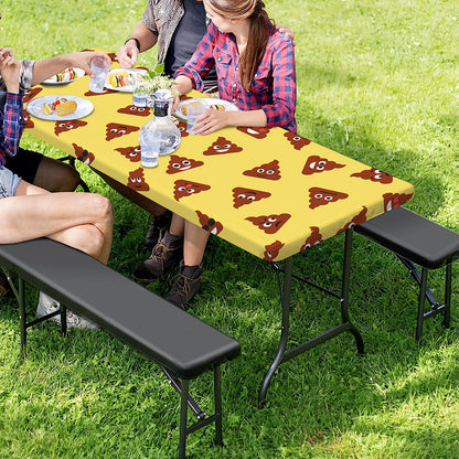 Poop Emoji Pattern Print Picnic Table Cover