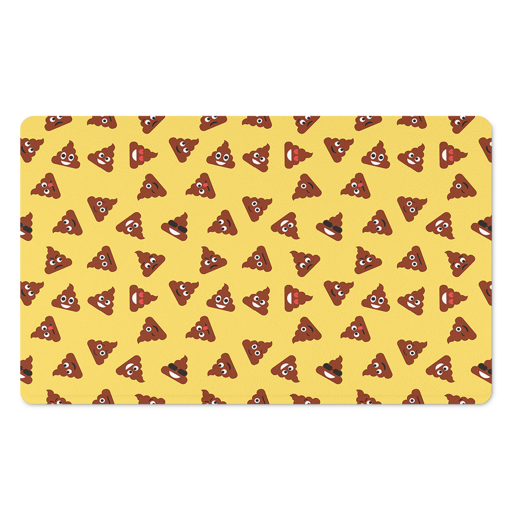 Poop Emoji Pattern Print Polyester Doormat