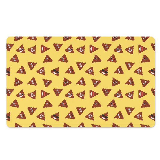 Poop Emoji Pattern Print Polyester Doormat