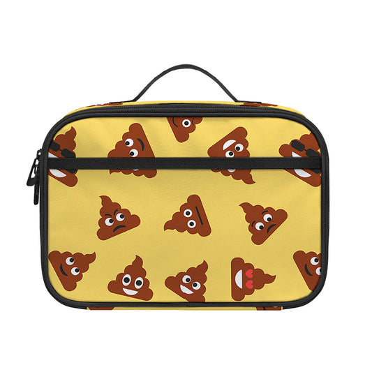 Poop Emoji Pattern Print Portable Lunch Bag
