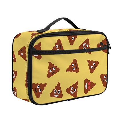 Poop Emoji Pattern Print Portable Lunch Bag