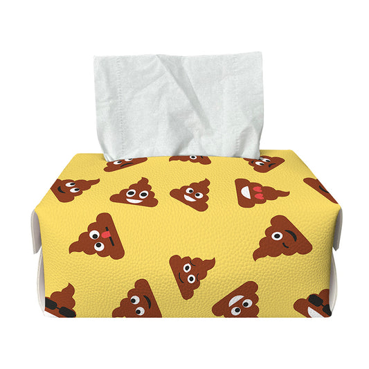 Poop Emoji Pattern Print Rectangle Tissue Box Cover
