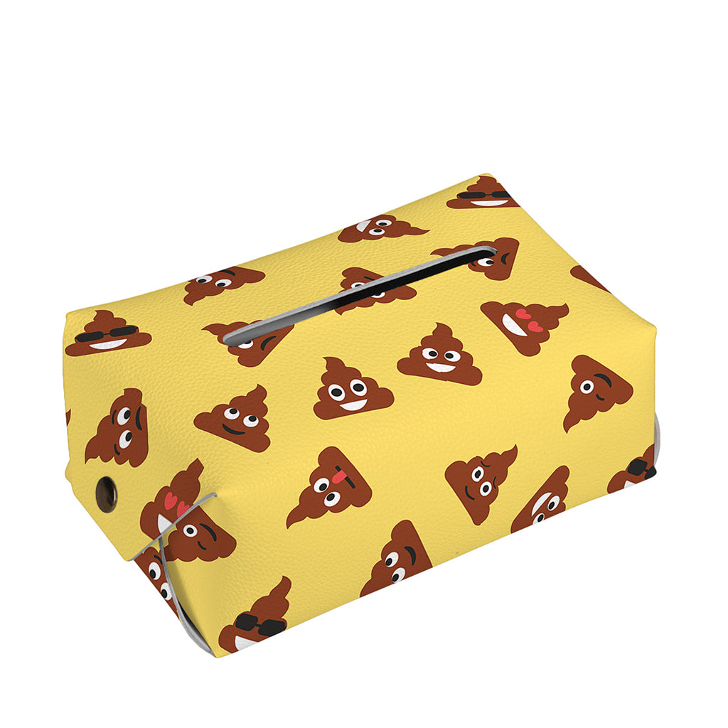 Poop Emoji Pattern Print Rectangle Tissue Box Cover