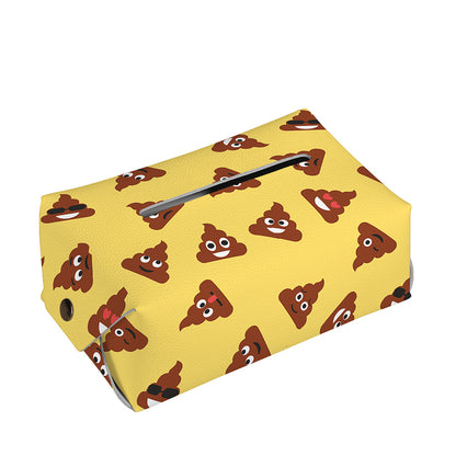 Poop Emoji Pattern Print Rectangle Tissue Box Cover