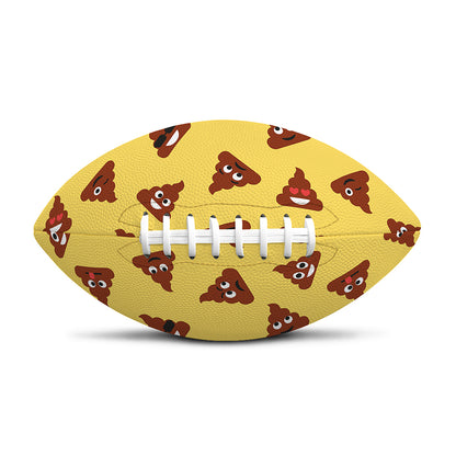 Poop Emoji Pattern Print Rugby Ball