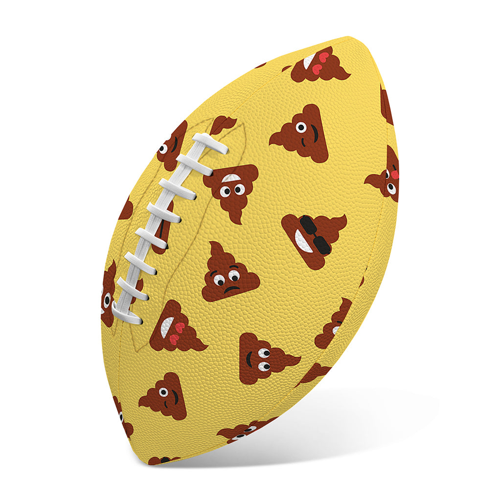 Poop Emoji Pattern Print Rugby Ball
