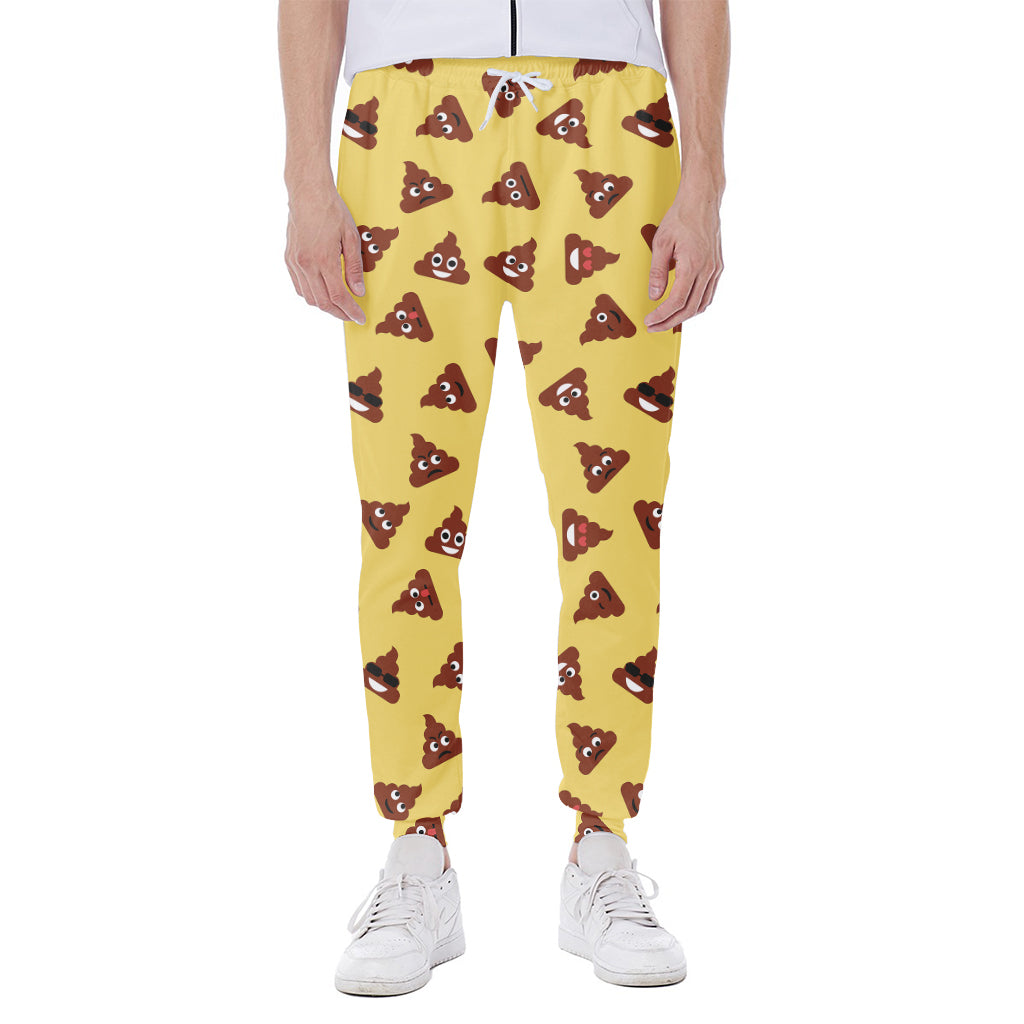 Poop Emoji Pattern Print Scuba Joggers