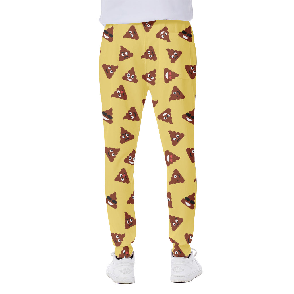 Poop Emoji Pattern Print Scuba Joggers