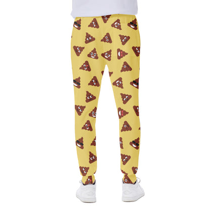 Poop Emoji Pattern Print Scuba Joggers
