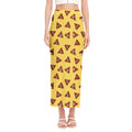 Poop Emoji Pattern Print Side Slit Maxi Skirt