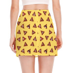Poop Emoji Pattern Print Side Slit Mini Skirt