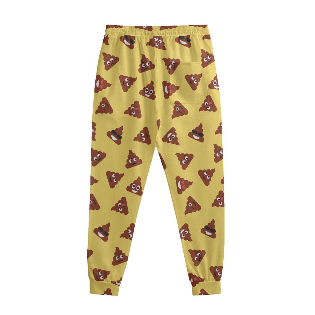 Poop Emoji Pattern Print Sweatpants