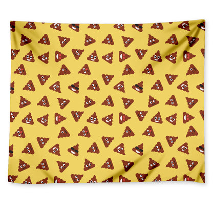 Poop Emoji Pattern Print Tapestry