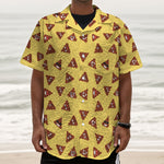 Poop Emoji Pattern Print Textured Short Sleeve Shirt