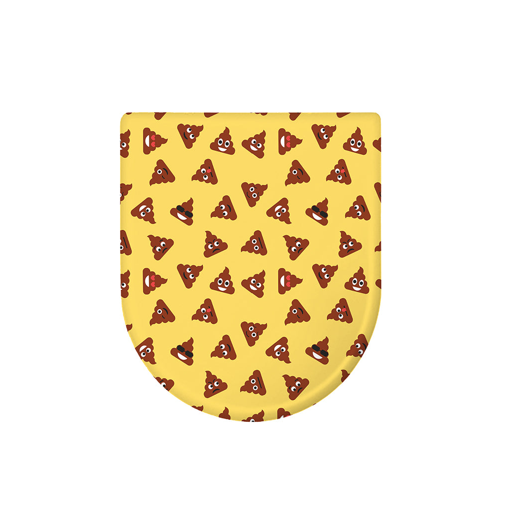 Poop Emoji Pattern Print Toilet Lid Cover