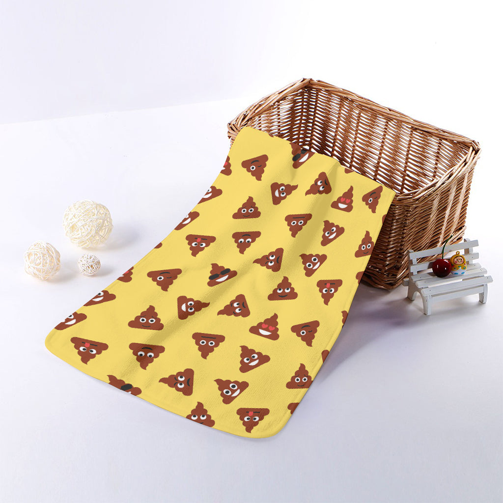 Poop Emoji Pattern Print Towel